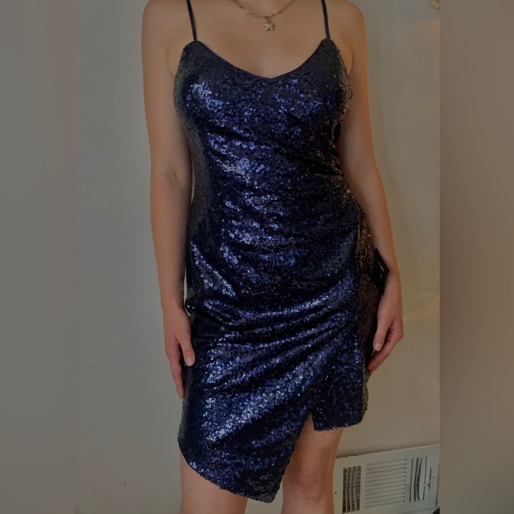 LULUS sequin blue dress